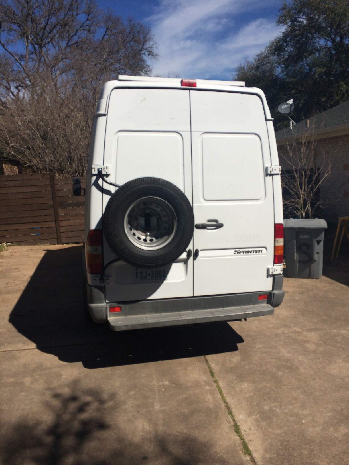 Rear door mounted Spare Tire Carrier - Sprinter Camper